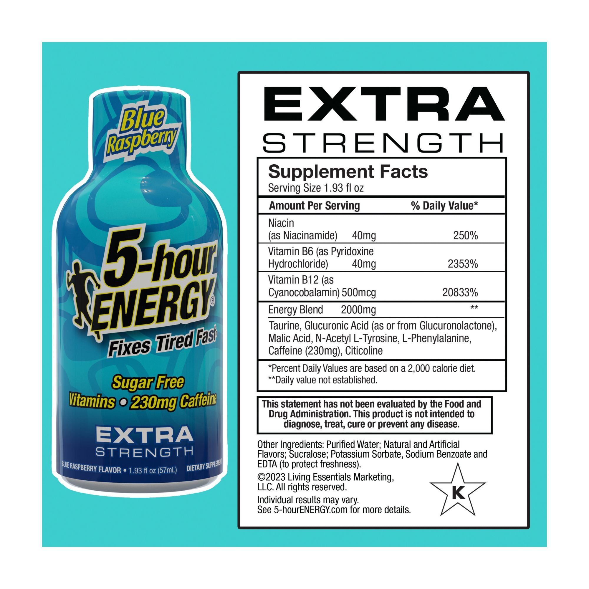 5 Hour Energy Extra Strength Blue Raspberry, 24 pk.