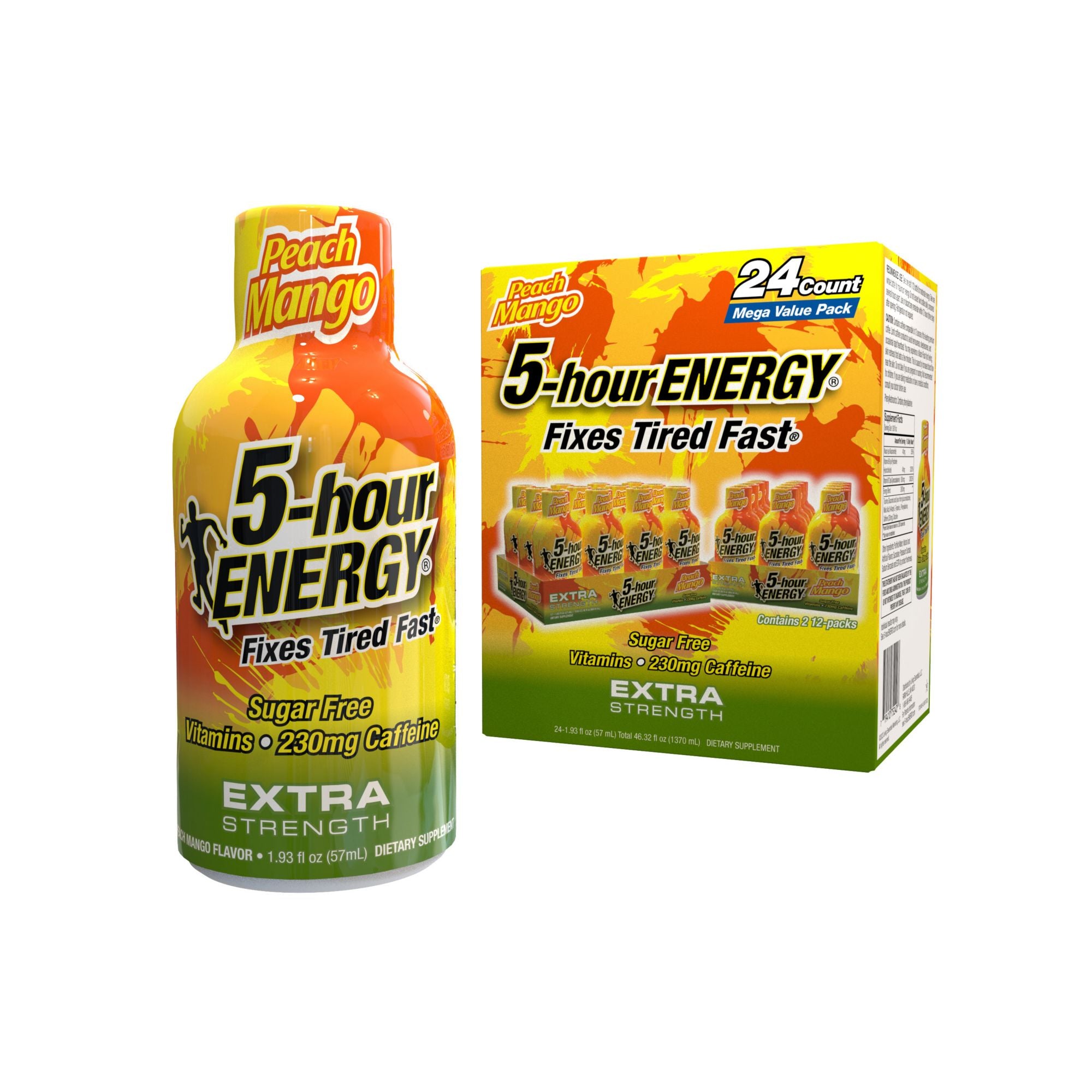 5 Hour Energy Extra Strength Peach Mango, 24 pk.