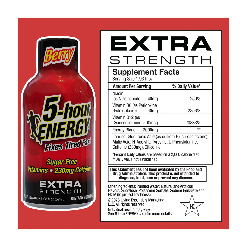 5 Hour Energy Extra Strength Berry, 24 pk.