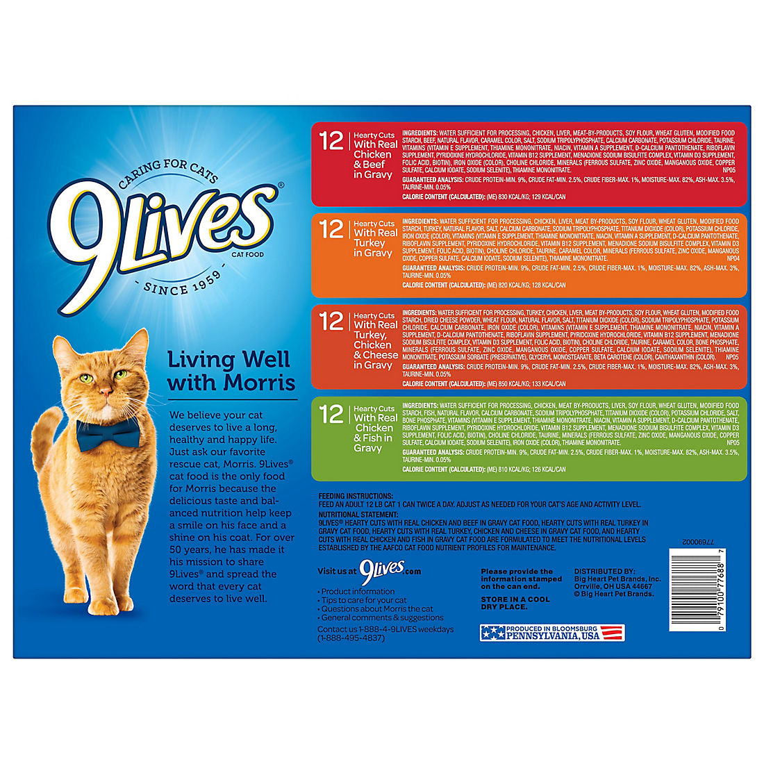 9 Lives Gravy Classics Wet Cat Food Variety Pack, 48 pk.