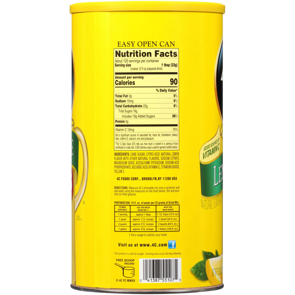 4C Lemonade Drink Mix, 13.2 oz.