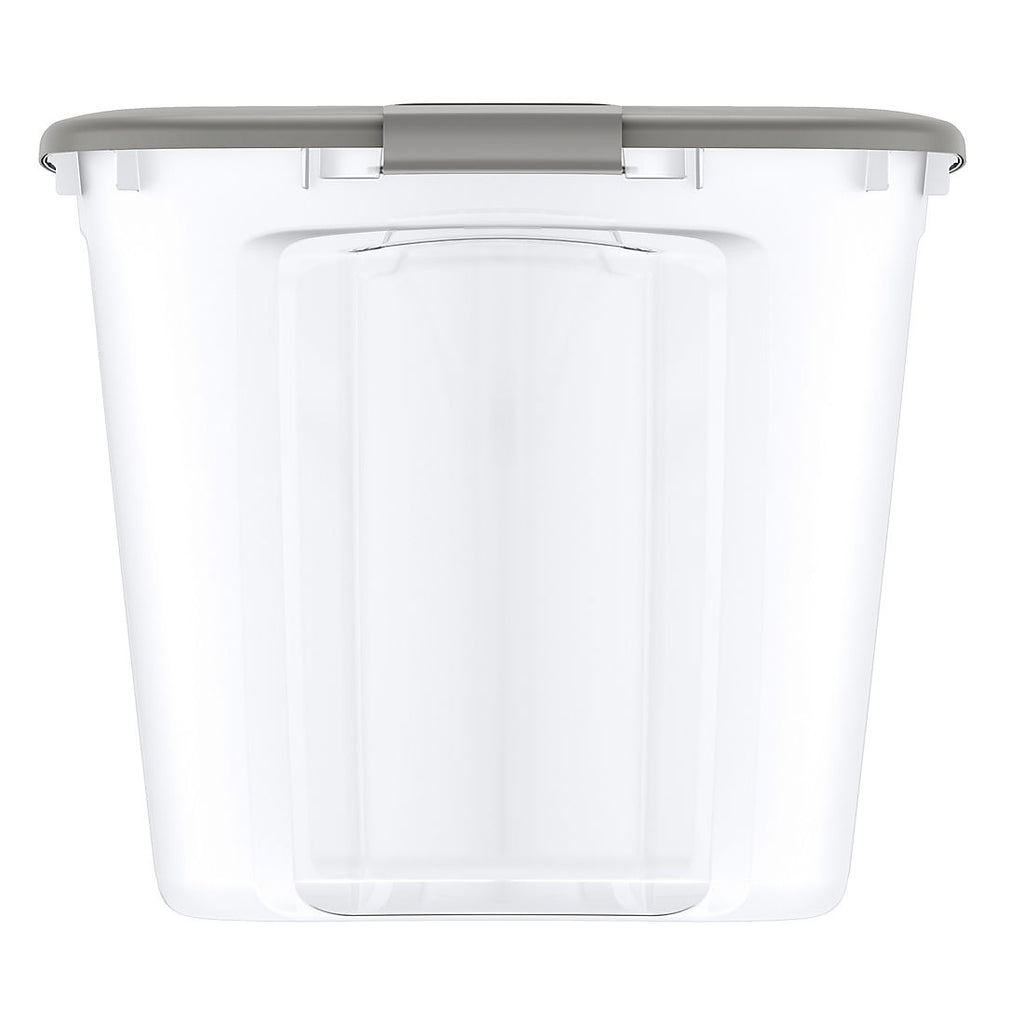 Bella Storage Solution 30 Gallon Locking Lid Storage Container - Clear Base & Sharkskin Lid