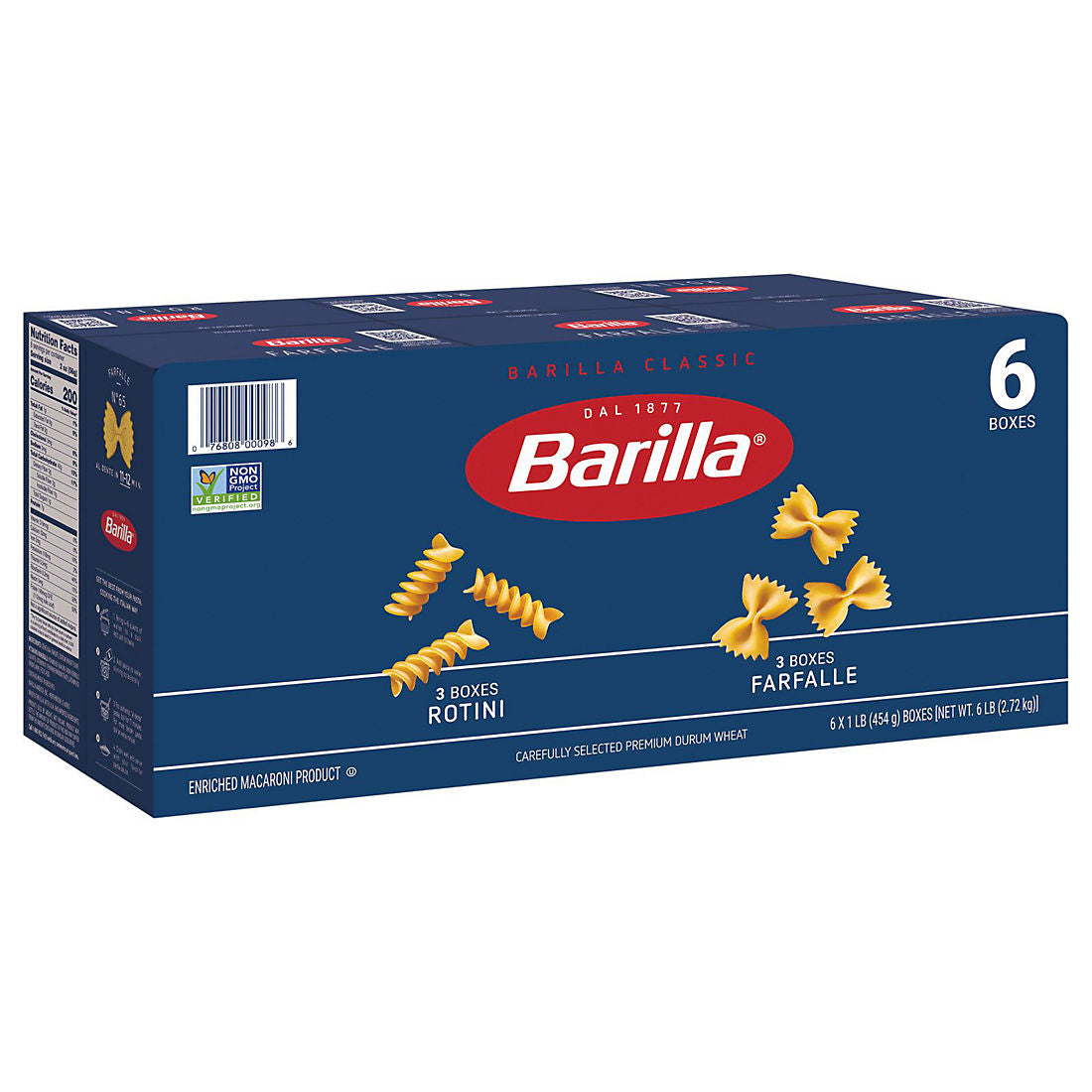 Barilla Rotini and Farfalle Pasta, 6 pk./16 oz.