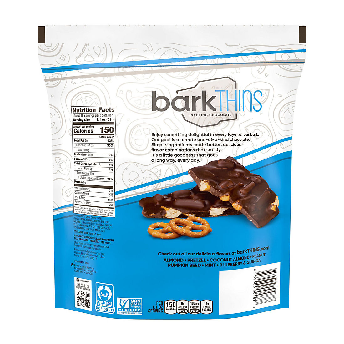 barkTHINS Dark Choc Pretzels and Sea Salt