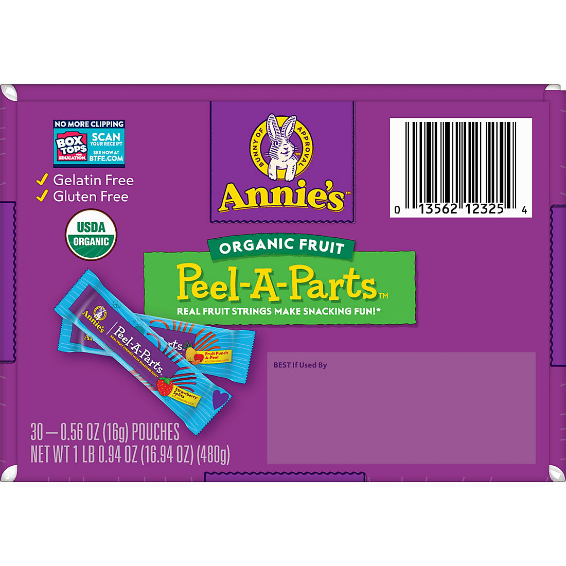 Annie's Organic Strawberry and Fruit Punch Peel-A-Parts Fruit Strings Variety Pack, 30 ct.