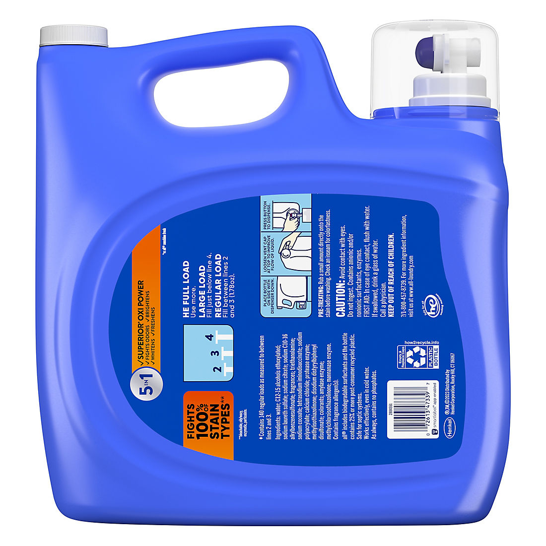 all Fresh Clean Oxi plus Odor Lifter Liquid Laundry Detergent, 250 fl. oz.