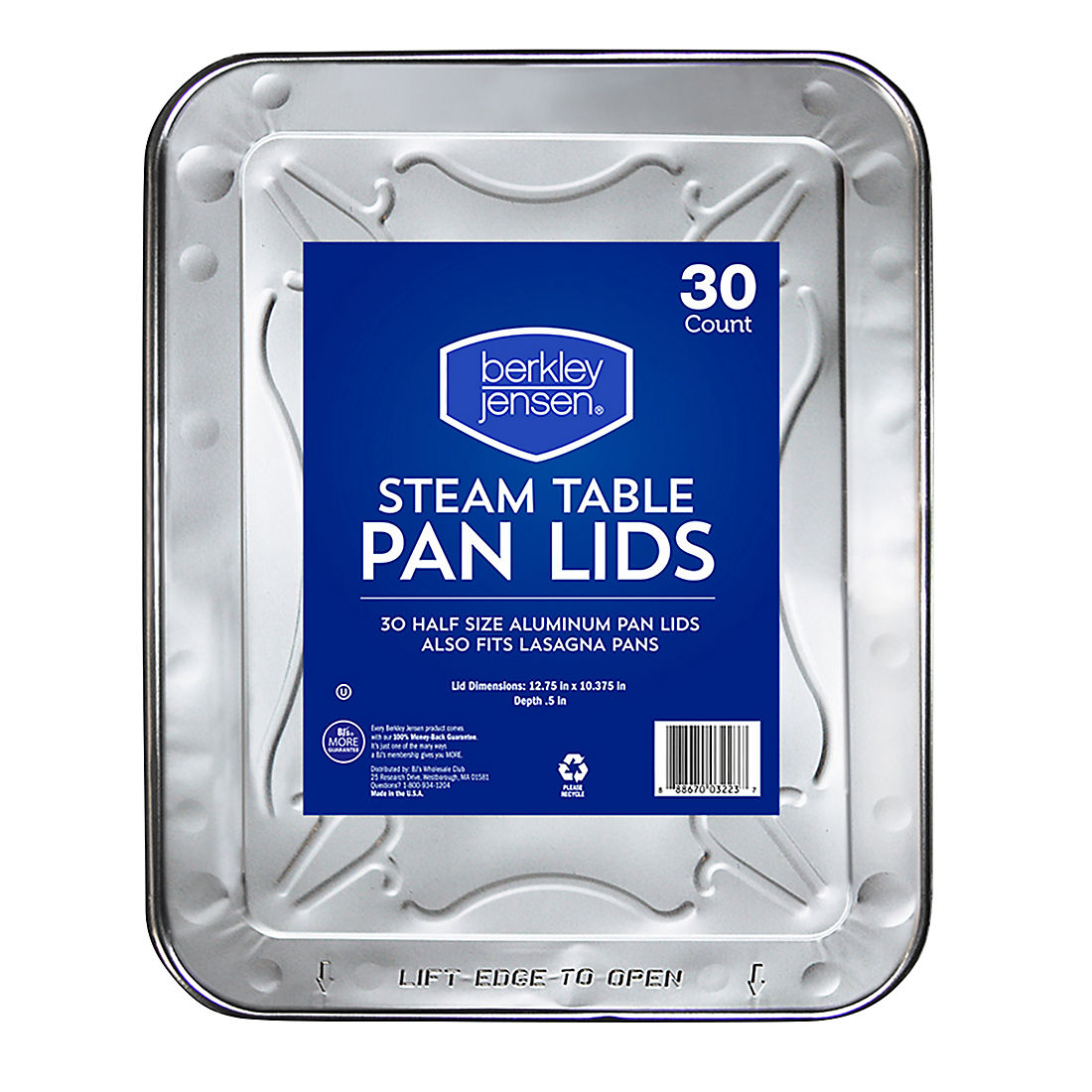 Berkley Jensen Half-Steam Aluminum Pan Lids, 30 ct.