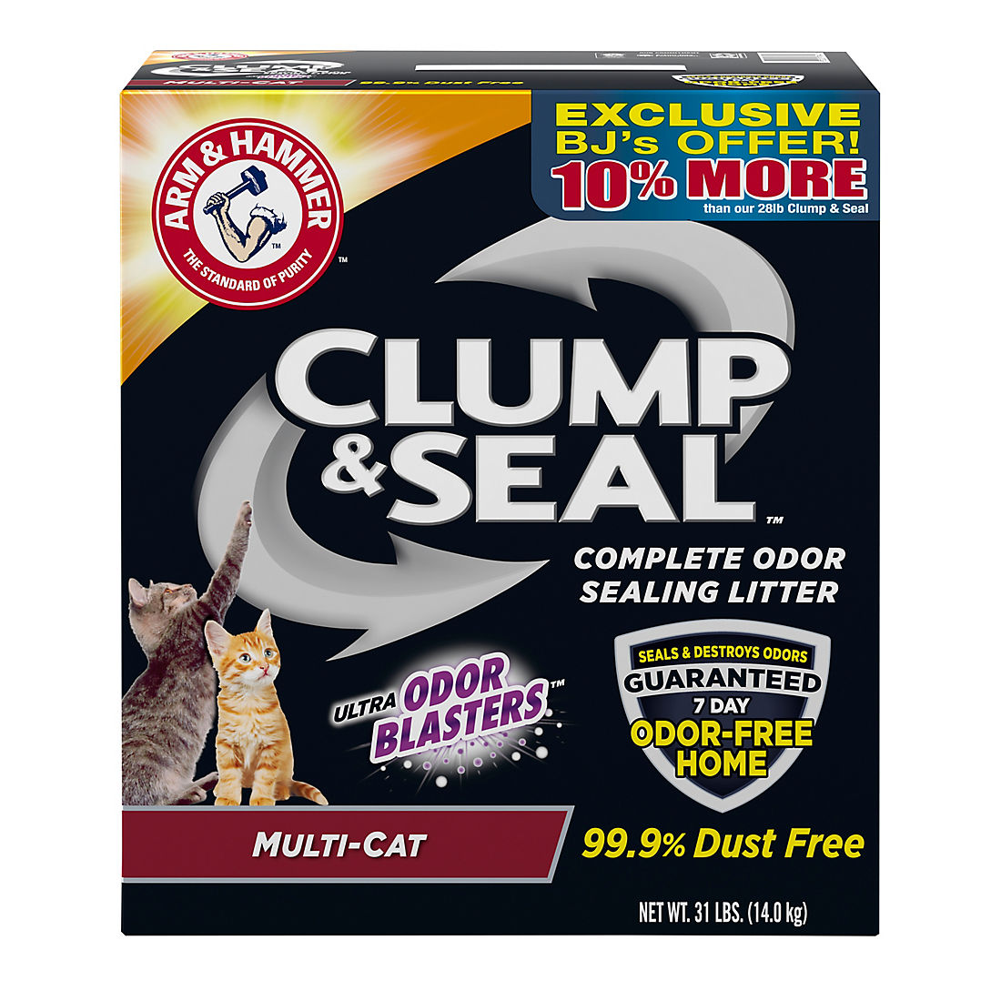 Arm & Hammer Clump & Seal Multi-Cat Litter, 31 lbs.