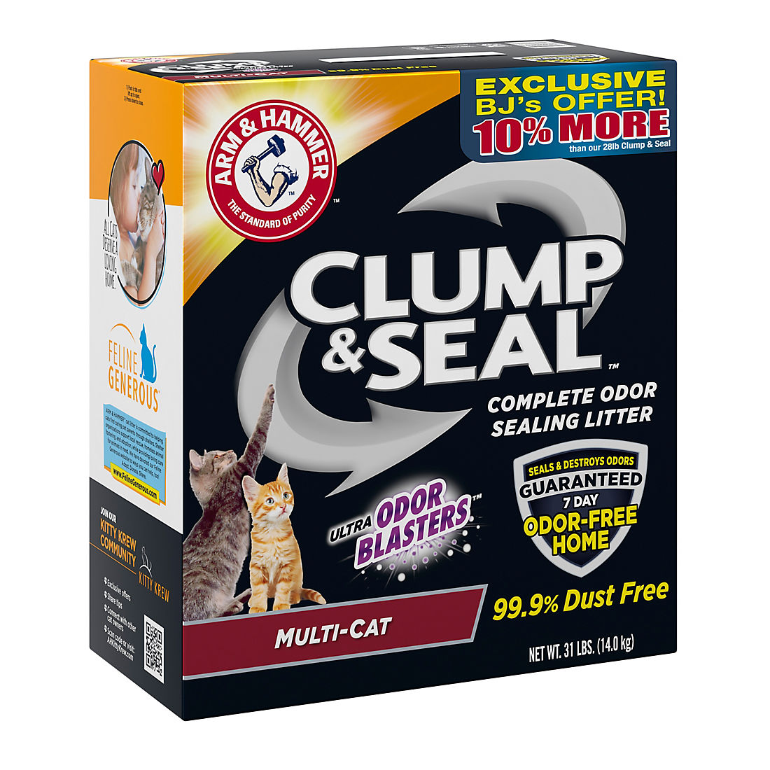 Arm & Hammer Clump & Seal Multi-Cat Litter, 31 lbs.