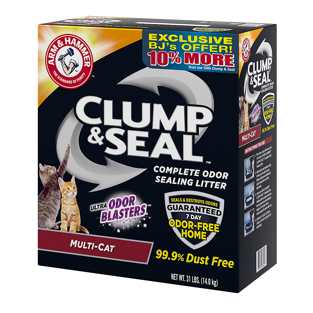 Arm & Hammer Clump & Seal Multi-Cat Litter, 31 lbs.